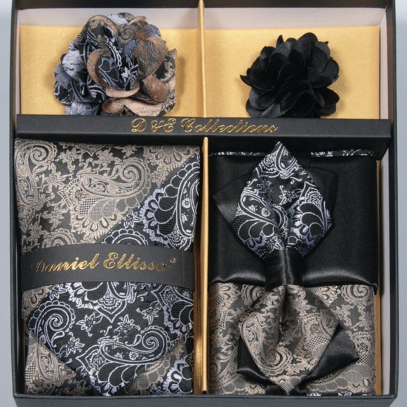 Daniel Ellissa Silver Gold Bow & Neck Tie 6 Set